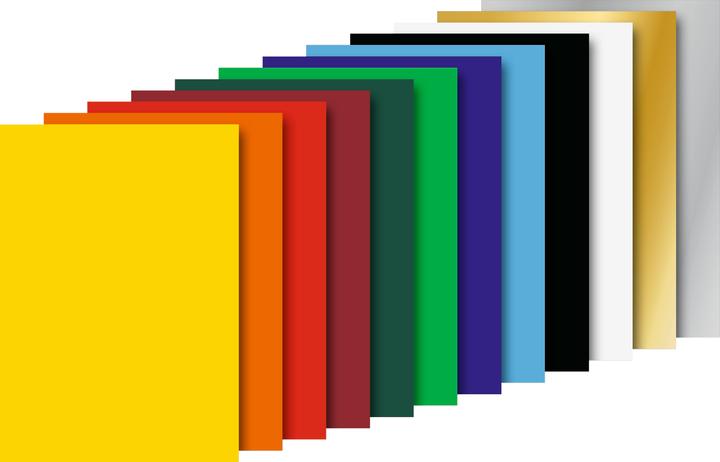 Produktbild Heyda Glanzpapier-Heft "Farbig sortiert", 22 x 25 cm, 12 Blatt (80 g/m², 1 x)