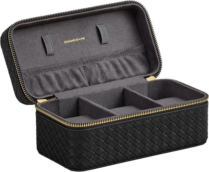 Songmics Uhren Aufbewahrung Box für 3 Uhren Grau