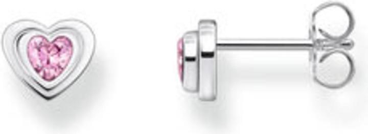 Produktbild Thomas Sabo Ohrstecker Herz mit pinkfarbenem Zirkonia Silber geschwärzt (925er Silber)