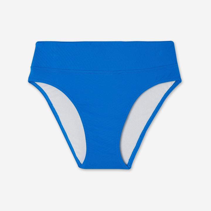 Olaian Bikini-Hose Surfen Damen hoher Bund strukturiert Nora blau (40, 42)