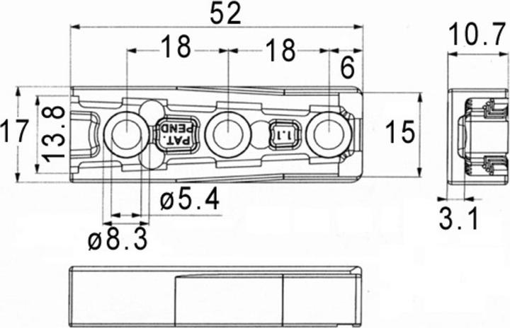 Actual product image Werkstarck Suspension connector Solid MF, two-part (Suspension connector, 1 pcs.)
