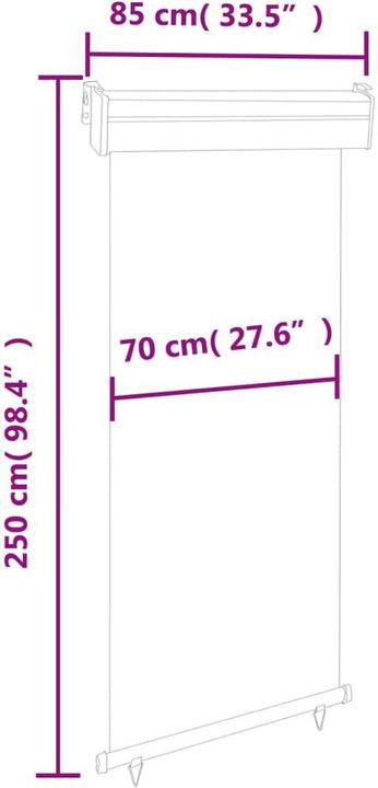 Produktbild VidaXL Seitenmarkise (0.80 m)