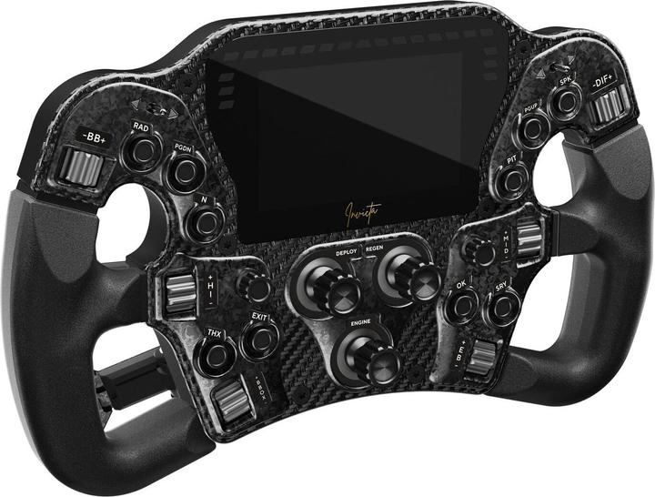 Actual product image Asetek SimSports Invicta Formula steering wheel, 4.3-inch LCD, USB-C - Black on Black Edition