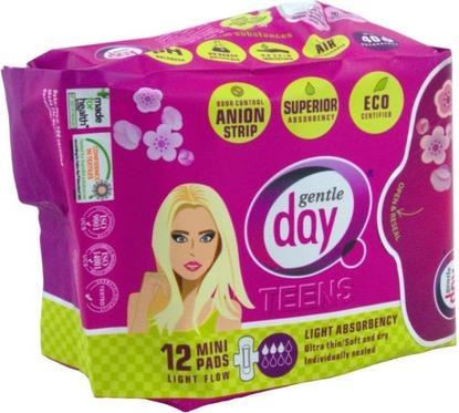 Produktbild Gentle Day Mini -Hygiene -Sanitärservietten mit Anionengürtel (Teenager) 12 Stcs - sanfter Tag (12 x, Damenbinden)