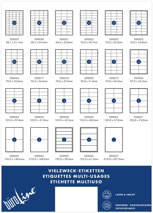 Produktbild BüroLine Etiketten 192 x 61 mm