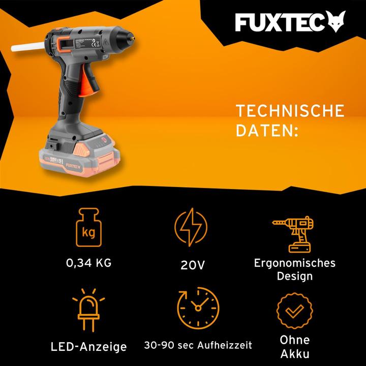 Image du produit Fuxtec Pistolet à colle sans fil 20V FX-E1GG20