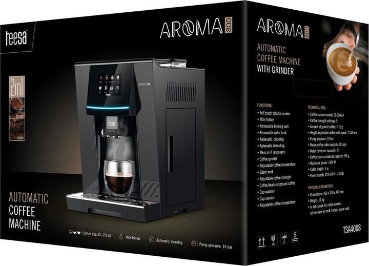 Produktbild Teesa AROMA 800 mit Mahlwerk und Milchaufschäumer