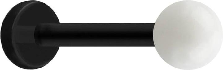 Produktbild Star Piercing Micro Labret schwarz mit Kugel weiss (ohne Messing, Acryl)