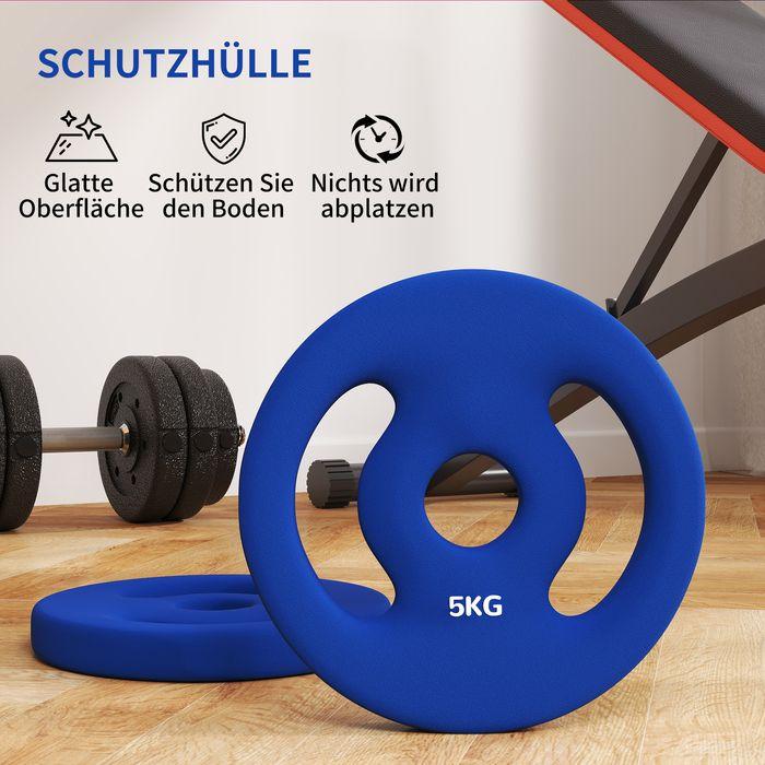 Actual product image Swisshandel24 2er-Set Hantelgewichte, 2 x 5 kg Gewichte, Hantelscheiben-Set, Gewichtsscheiben (2 x 5 kg)