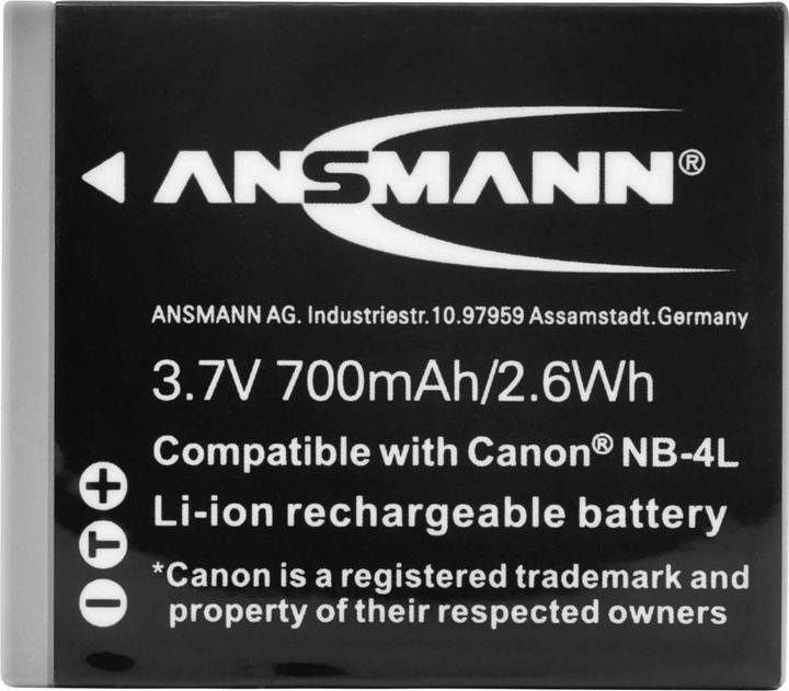 Actual product image Ansmann Canon NB-4L Battery (Rechargeable battery)