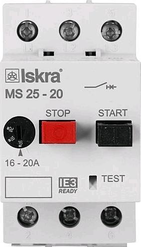 Actual product image Iskra IE3 motor protection switch compliant MS25 0.63