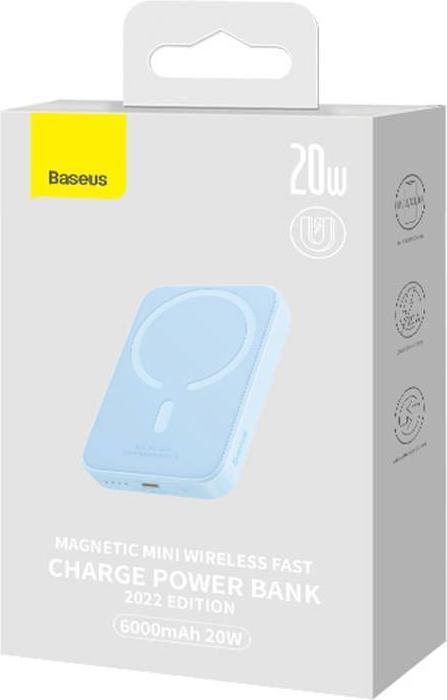 Produktbild Baseus Powerbank Magnetic Mini 6000mAh 20W (blue) (6000 mAh, 20 W, 23.10 Wh)