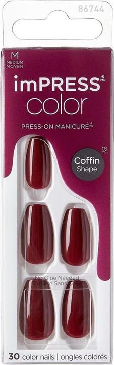 KISS Self-adhesive nails imPRESS Color MC Winery in NYC 30 pcs (L) (Kunstnägel, NYC)