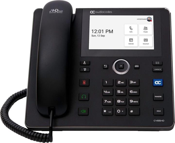 Actual product image Audiocodes C455HD - IP phone - Black - Corded handset - Android - SIP info - 8 lines