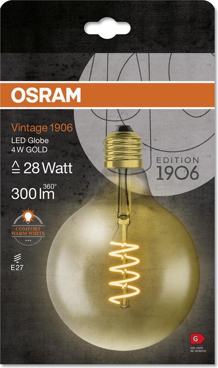 Actual product image Osram LED Vintage (E27, 5 W, 250 lm, 1 x, G)