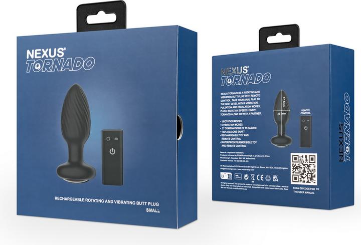 Produktbild Nexus Tornado Remote Control Rotating Butt Plug Black