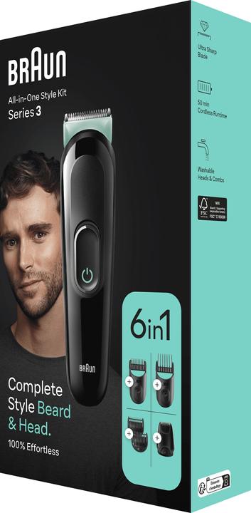 Image du produit Braun Tondeuse Tout-En-Un Series 3 MGK3411, 6-En-1, Kit Pour Barbe, Cheveux & Et Autres Zones