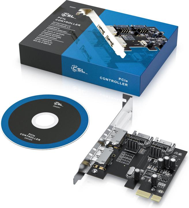 Actual product image CSL PCI Express interface card for SATA III / eSata III