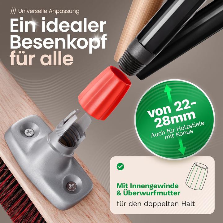 Produktbild Novaliv Kehrgarnitur I Kehrbesen Arenga-Elaston 50 cm Hofbesen I Strassenbesen Industriebesen Gartenbesen (1 Stk.)