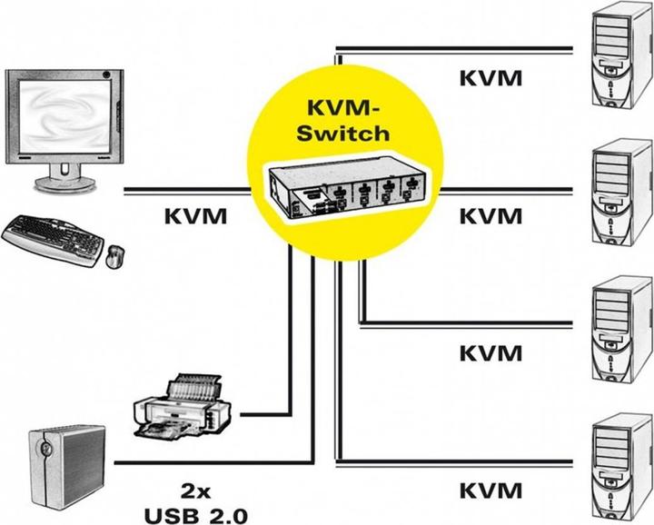 Produktbild Roline DisplayPort USB 2.0, 1 User - 4 PC