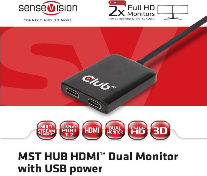Produktbild Club 3D Multi Streaming Transport Hub DP -2xHDMI (HDMI, 20 cm)