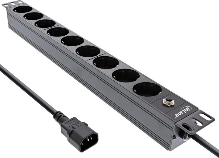 InLine 19" contactdoosstrip (9 x, C14, IEC 320, 2 m)