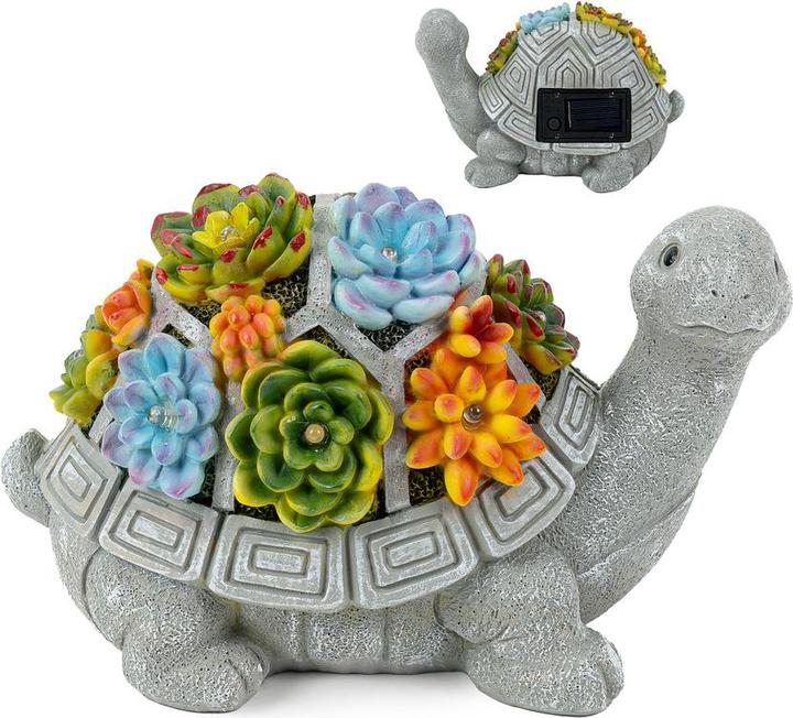 Dönges Solar-Gartendeko Schildkröte, mit 7 warmweissen LEDs