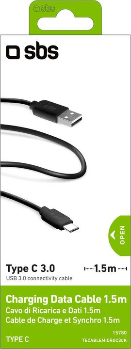 Produktbild SBS Datenkabel USB 3.0 - Typ C (1 m, USB 3.0)