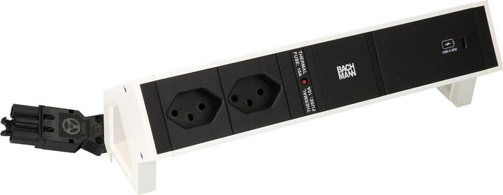 Produktbild Bachmann Tischsteckdosenleiste DESK 2, 2x T13, 1x USB C (2 x, Typ 13, 0.20 m)