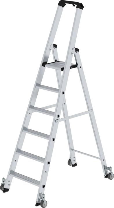 Produktbild Munk Stufen-Stehleiter einseitig begehbar mit Rollen 6 Stufen (Stehleiter, 340 cm)