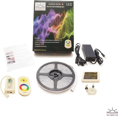 Produktbild Lumina Swiss LED-Streifen-Set Multicolor 10m Pure Outdoor+ Smartphone (Mehrfarbig, 1000 cm, Outdoor)