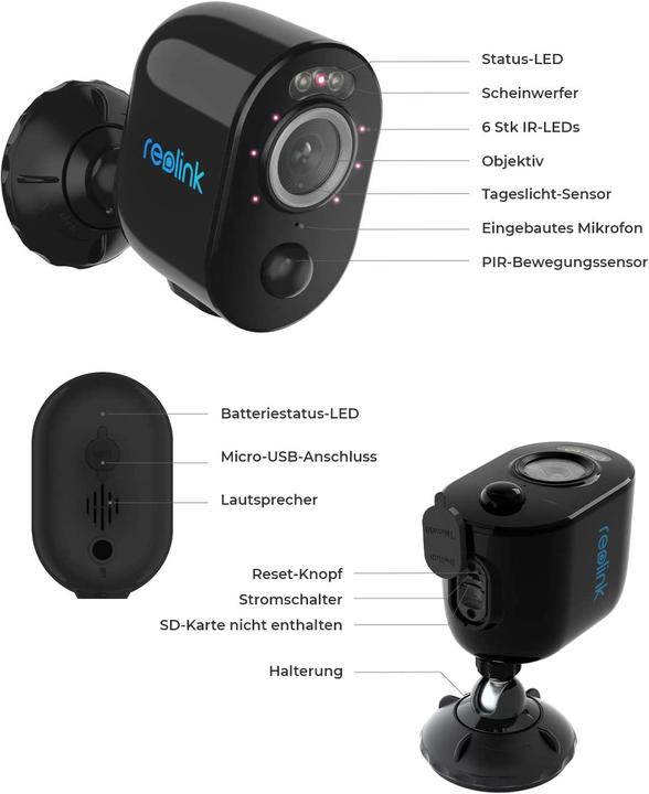 Actual product image Reolink Argus Series B330+Solar Panel+64GB SD Card-5MP (2560 x 1440 Pixels)