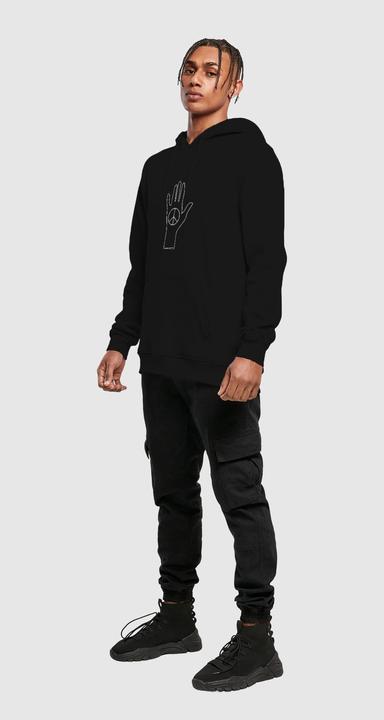 Actual product image Merchcode Peace - Scribble Hand Black Heavy Hoody - 161335 (L)