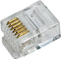 Image du produit LogiLink Connecteur RJ12 pour câble plat, non blindé Connecteur modulaire 6P6C pour câble plat, contour doré