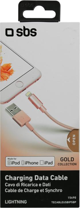 Produktbild SBS Lade- und Datenübertragungskabel Apple Lightning - Gold Collection (1 m, USB 2.0)