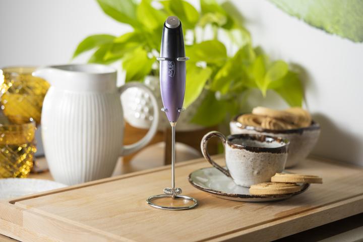 Produktbild Adler AD 4499 Milk frother with a stand, Black/Purple