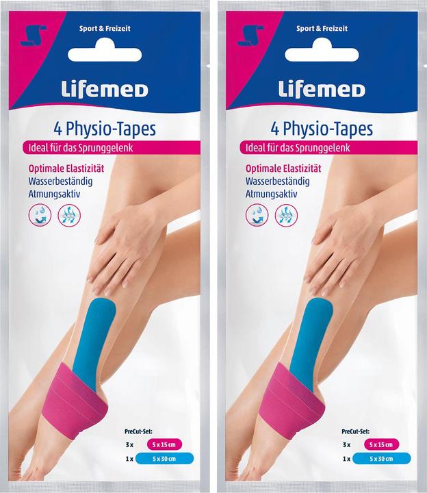 Produktbild Lifemed Physio-Tapes für das Sprunggelenk, 4 Stück in 2 Grössen, 2er-Set (0.30 m)