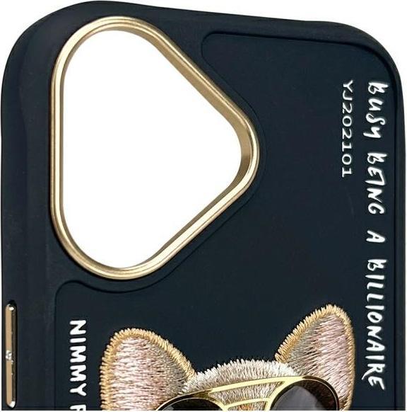 Actual product image Audi Nimmy case iPhone 16 6.1" black Glasses Cool Dog (Apple iPhone 16)
