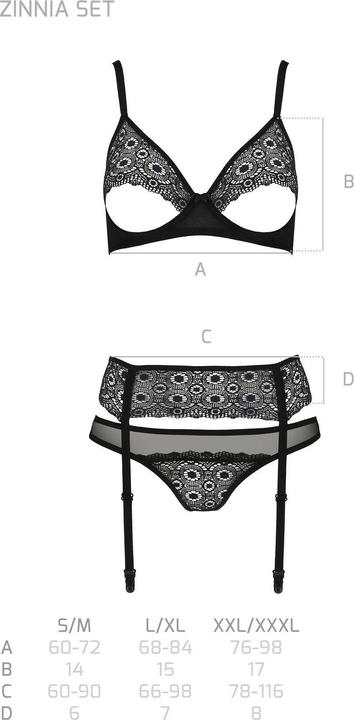 Immagine prodotto ECO Collection Set Reggiseno 3 Pezzi Zinnia Nero (XXL, 3XL)