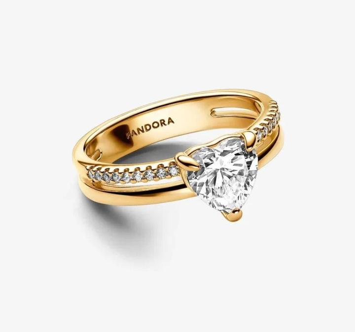 Image du produit Pandora Anneau double bande coeur (54)