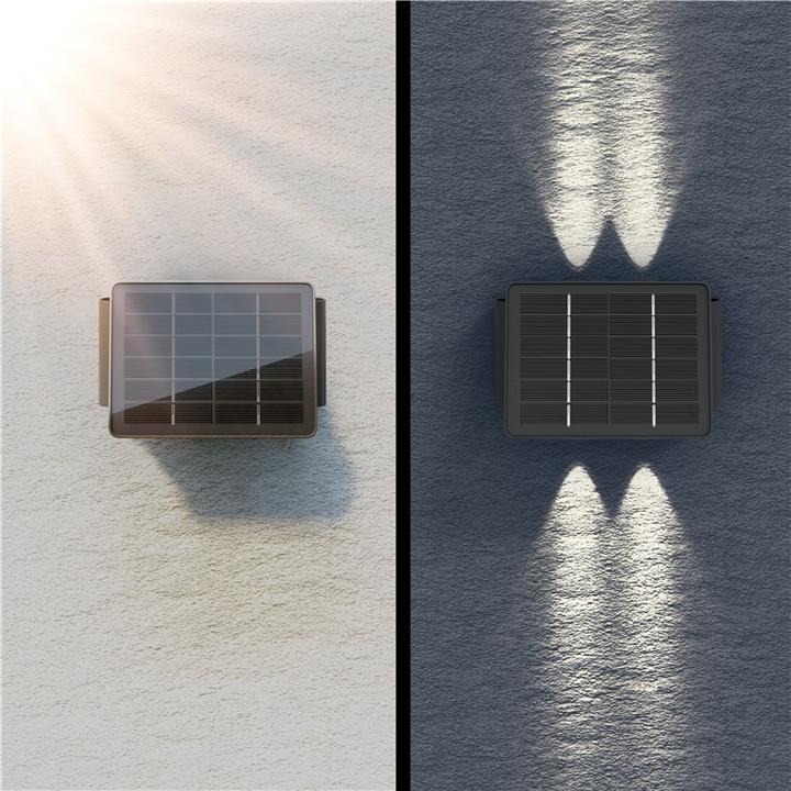 Produktbild Goobay LED-Solar-Wandleuchte Quadros, schwarz (50 lm, IP44)