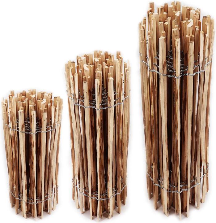 Aquagart 5m Staketenzaun 50cm hoch Lattenabstand 4-6cm Gartenzaun Kastanienzaun aus Haselnuss Holzzaun