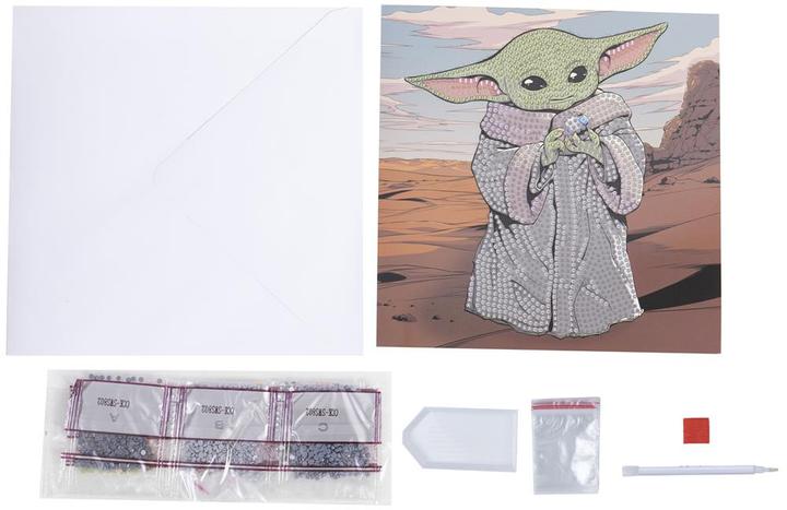 Actual product image Craft Buddy Grogu, Card 18x18cm Crystal Art