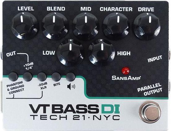 Produktbild tech21 SansAmp Character VT Bass DI Preamp Pedal mit Kabel (Bass)