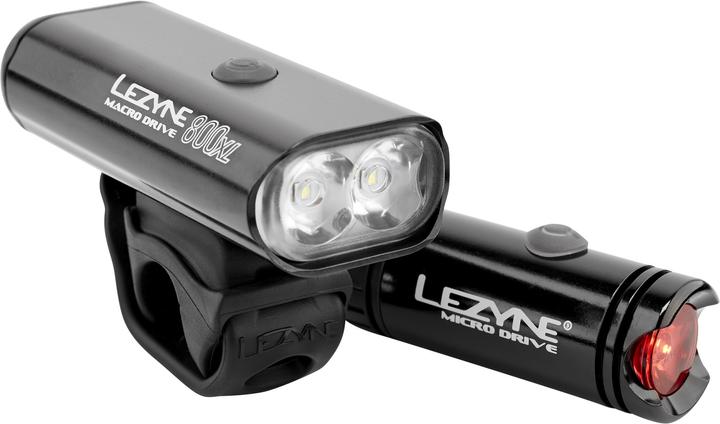 Actual product image Lezyne Macro Drive 800 XL / Micro Drive lighting set