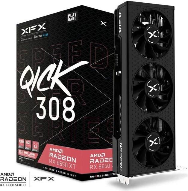 Actual product image XFX VGA 8GB RADEON RX6650XT QUICK308 BLACK GAMING 3xDP/H SPEEDSTER QICK308 RADEON RX 6650XT Ultra G (8 GB)
