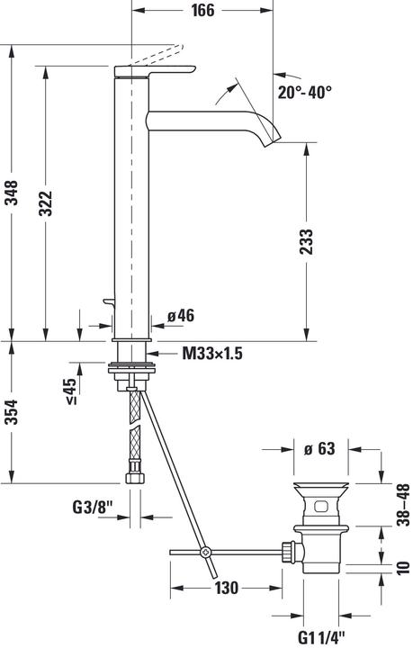 Nährwerte und Zutaten Duravit EH-WT-MI C.1 XL o Zugstangen-Ablaufgarnitur schwarz matt