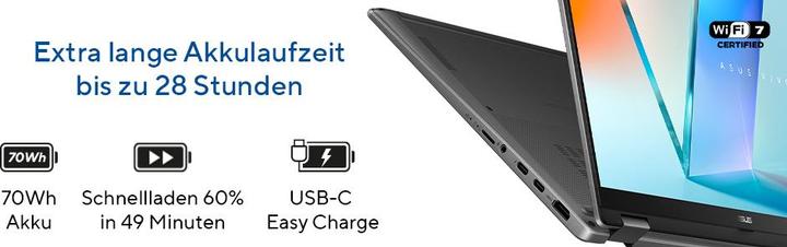 Produktbild ASUS Vivobook 14 Flip (14", Intel Core Ultra 7 258V, 32 GB, 1000 GB, DE)