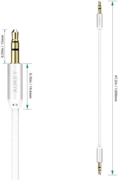 Actual product image Aukey Jack cable (1.20 m, Entry level, 3.5mm jack (AUX))
