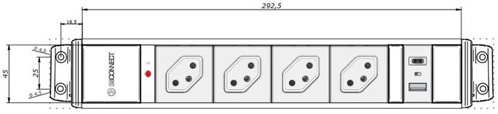 Actual product image IB Connect Cubo 4x T13 socket strip, USB A+C, White (4 x, Type 13, USB)